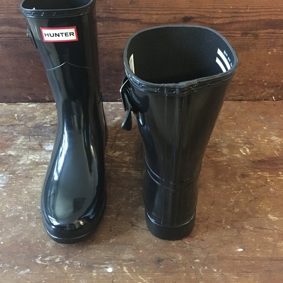 HUNTER ORIGINAL REFINED GLOSS SHORT BOOT Sz 8 - Picture 4 of 8